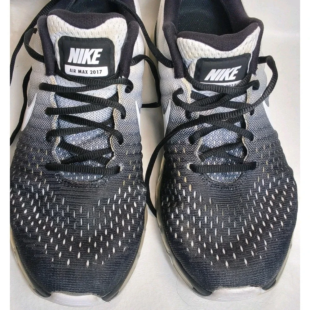 Nike Air Max 2017 Black White Anthracite Gradient Running Shoes Mens Size 8.5